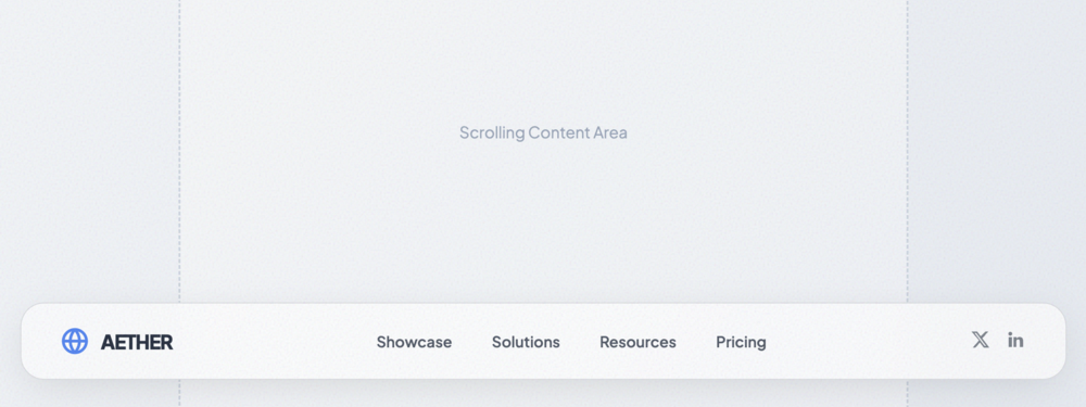 Glassmorphic Floating Footer Bar