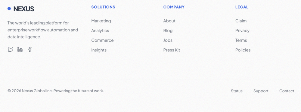 Corporate Four Column Footer