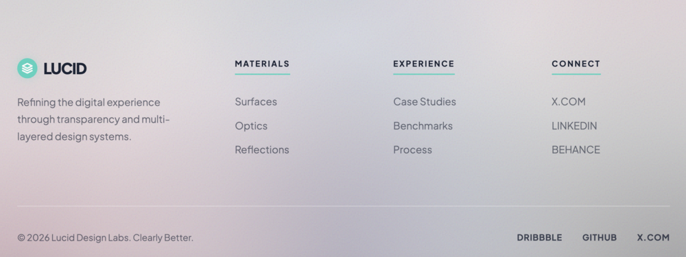 Frosted Glass Footer