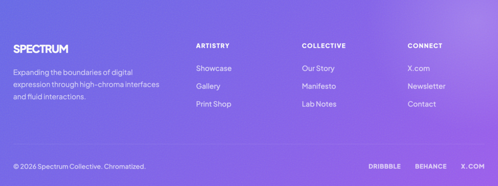 Dynamic Gradient Footer
