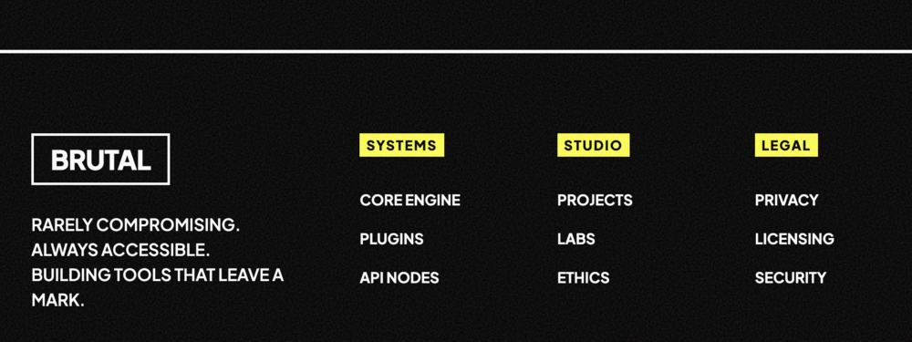 Bold High-Contrast Footer