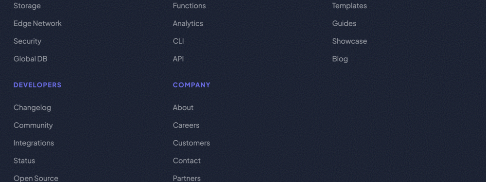 Extended Multi-Column Mega Footer