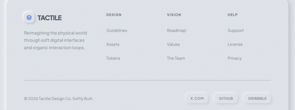 Soft UI Neumorphic Footer