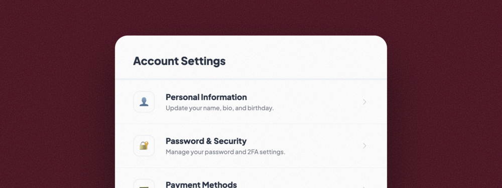 Settings List