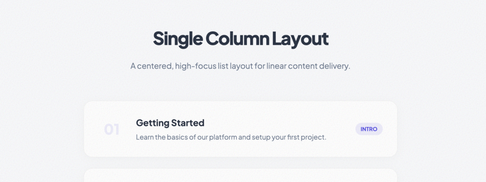Single Column List