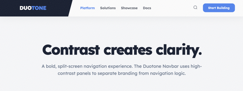 Duotone Split Navbar