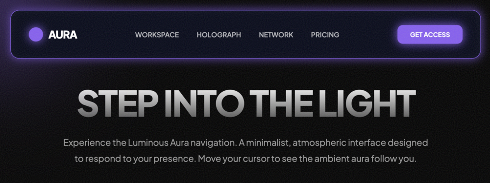 Luminous Aura Navbar