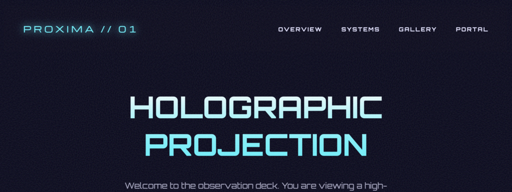 Holographic Projection Navbar