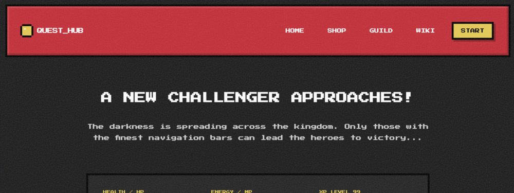 Pixel Art RPG Navbar