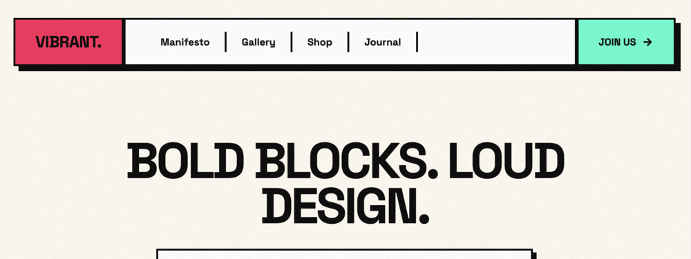 Vibrant Color Block Navbar