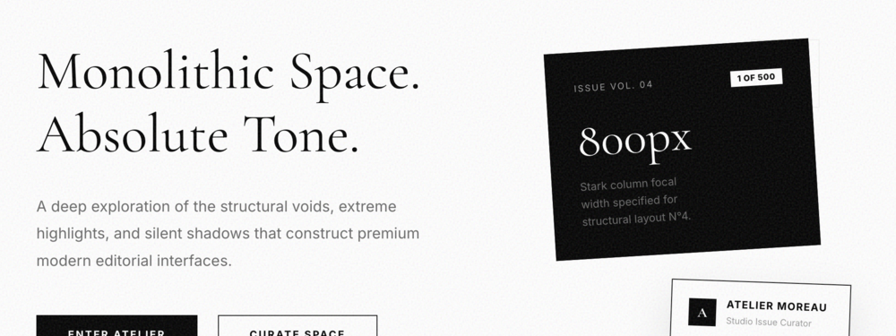 Monochrome Editorial UI Kit Preview