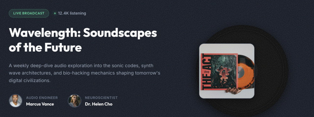 Podcast Cyber-Audio UI Kit Preview